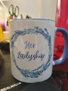 Blue 'Her Ladyship' two-tone mug