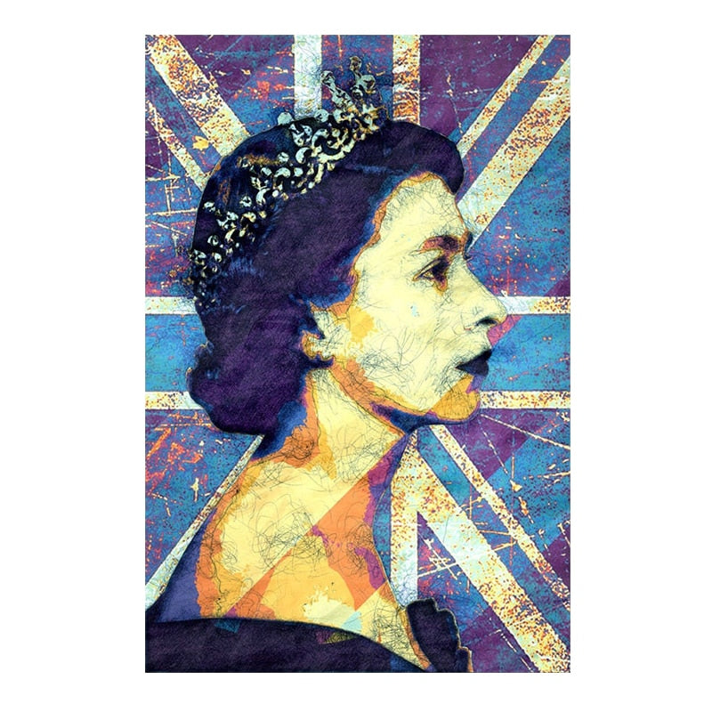 Young Queen Union Jack wall art