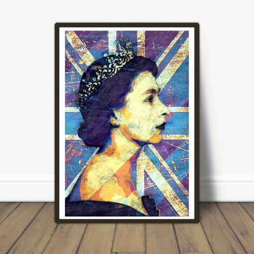 Young Queen Union Jack wall art