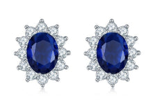 Load image into Gallery viewer, Replica Diana sapphire stud earrings