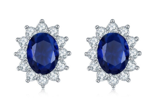 Replica Diana sapphire stud earrings