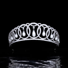 Load image into Gallery viewer, Vladimir tiara replica with pearls (platinum plated)
