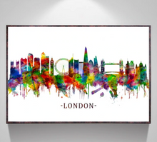 Load image into Gallery viewer, Rainbow paint London canvas print