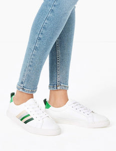 Marks and Spencer green ribbon trainers